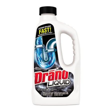 Sc Johnson Drano Liquid Drain Cleaner, 32 Oz. Safety Cap Bottle, 12/Carton 318593